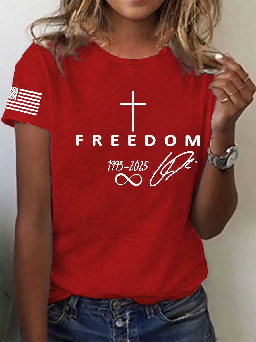 Women's Freedom Is Not Free R.I.P Charlie Kirk  Short Sleeve T-Shirt